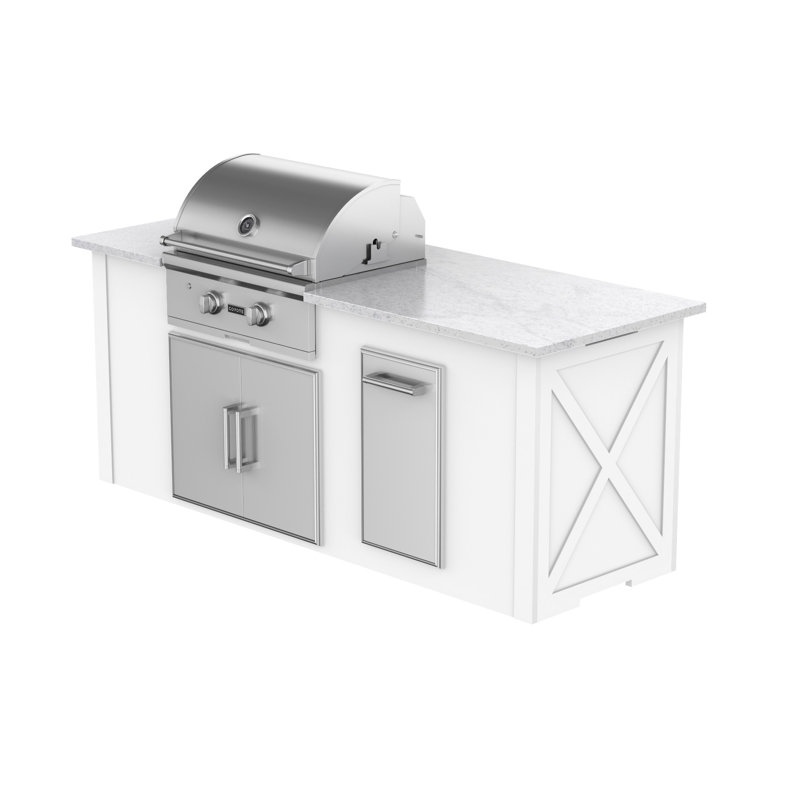 RTA Outdoor Living 88'' 3 BBQ Grill Island with 2 Burner Grill Wayfair